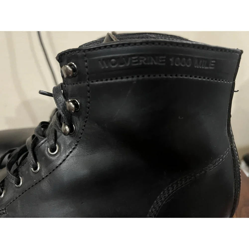 Wolverine 1000 Mile Cap Toe Work Boots Leather BlackUSA  Vibram Lace‎ Up 10 D